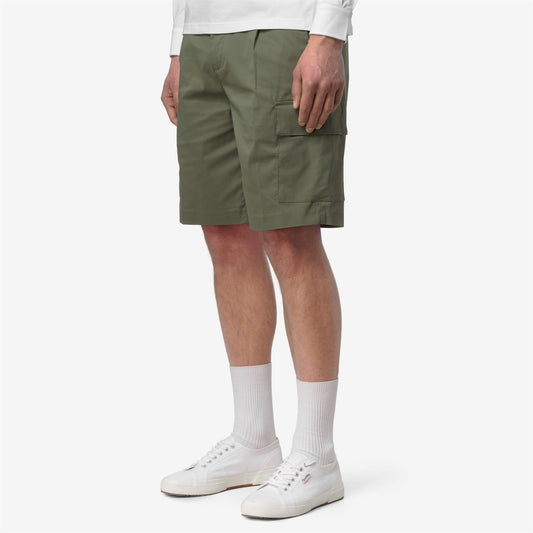 SERJE TWILL TECH - Shorts - Cargo - Homme - Green Lichen