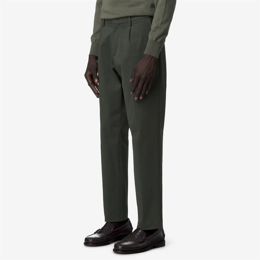 AILTON TWILL TECH PEACH - Pantalon - Chino - Homme - GREEN BLACKISH