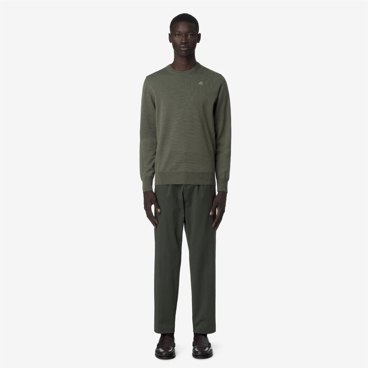 AILTON TWILL TECH PEACH - Pantalon - Chino - Homme - GREEN BLACKISH