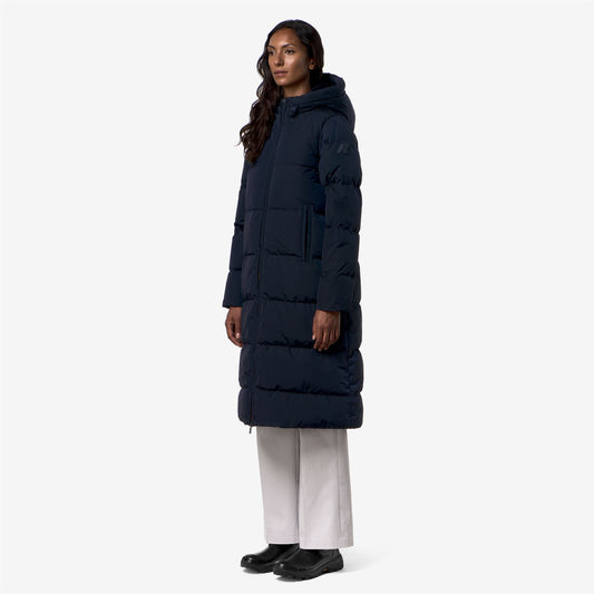 DINA SHINY NYLON FUR - Vestes - Long - Femme - Blue Depth