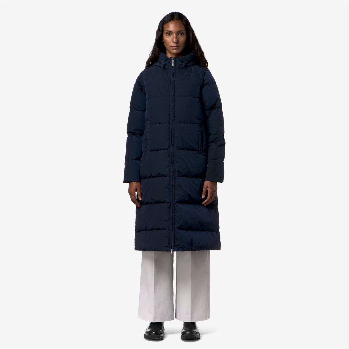 DINA SHINY NYLON FUR - Vestes - Long - Femme - Blue Depth