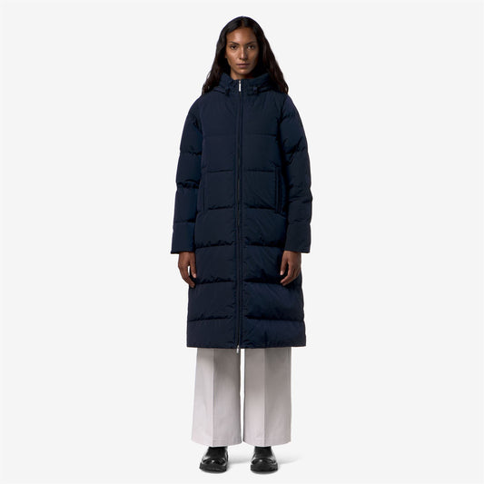 DINA SHINY NYLON FUR - Vestes - Long - Femme - Blue Depth