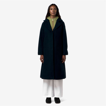 LANA WOOL NYLON - Vestes - Long - Femme - Blue Depth-Green Gold