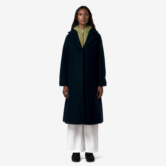 LANA WOOL NYLON - Vestes - Long - Femme - Blue Depth-Green Gold