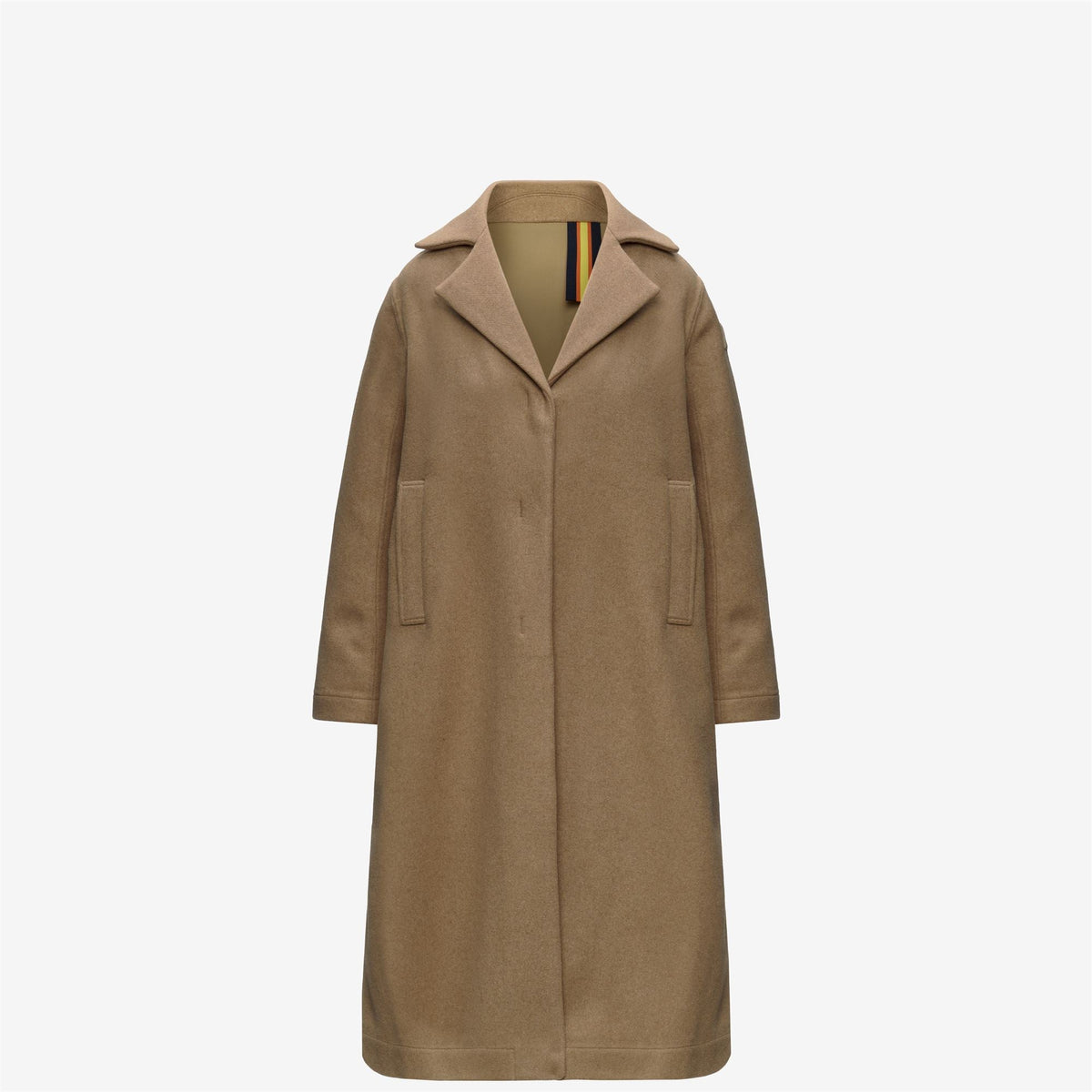 LANA WOOL NYLON - Vestes - Long - Femme - Beige Khaki-Blue Depth