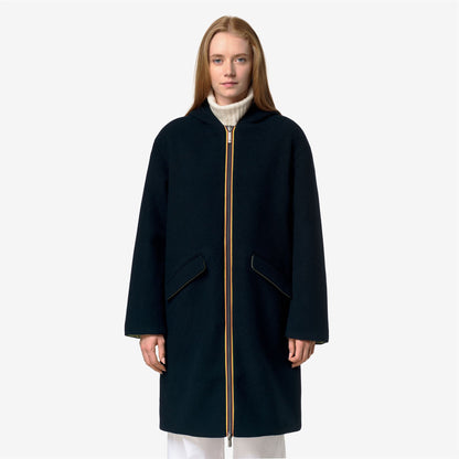 SHALA WOOL BONDED DOUBLE - Vestes - Longueur 3/4 - Femme - Blue Depth-Green Gold