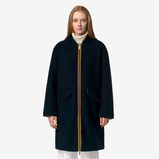 SHALA WOOL BONDED DOUBLE - Vestes - Longueur 3/4 - Femme - Blue Depth-Green Gold