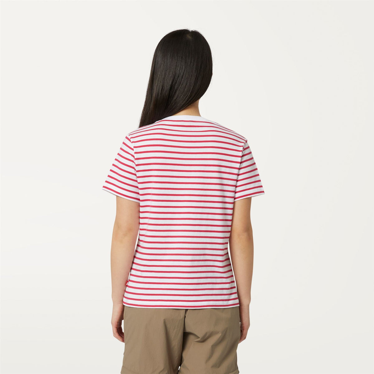 AMALIA STRIPES - T-shirts et hauts - T-shirt - Femme - White-Red Berry