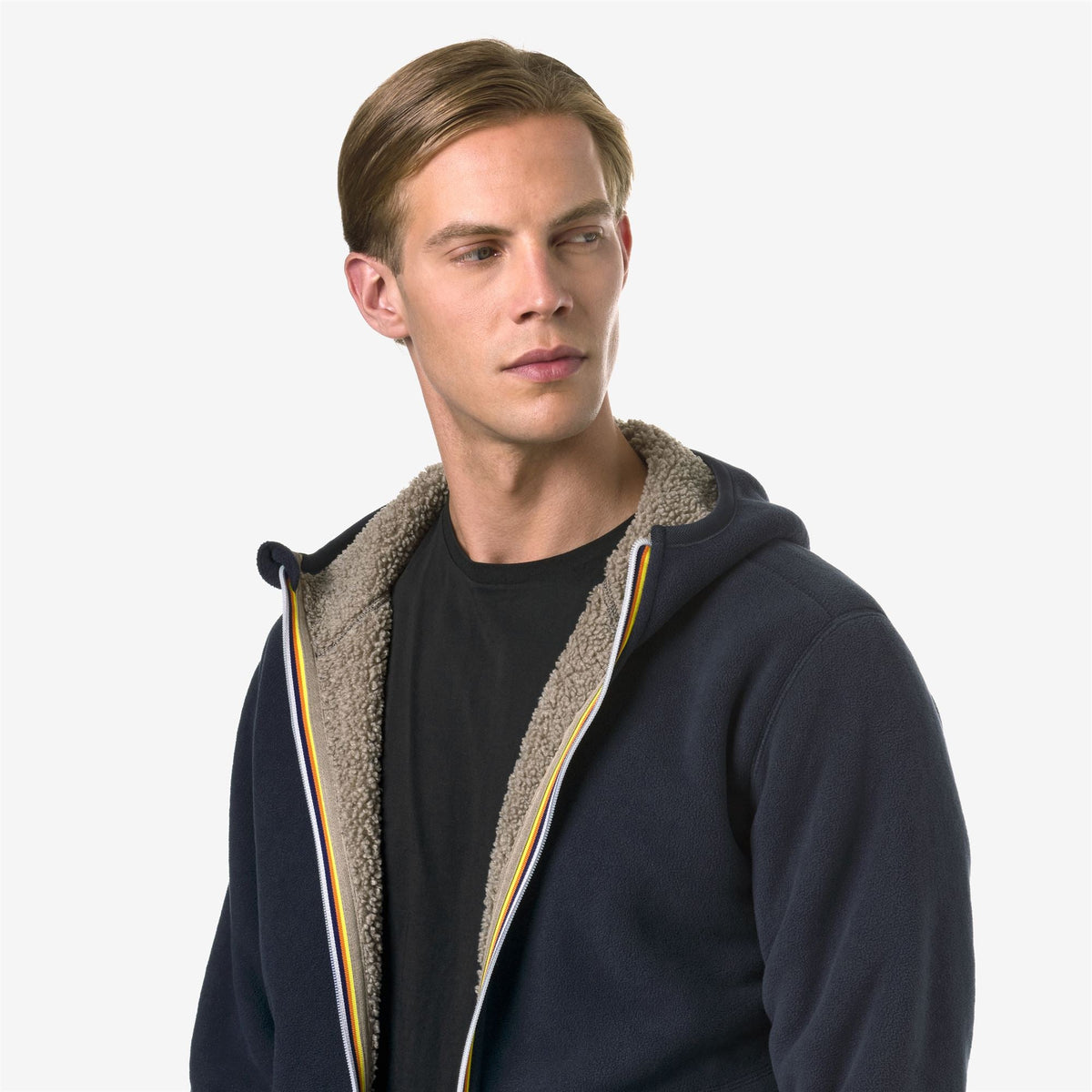 JACK SHERPA POLAR DOUBLE - Polaire - Veste - Homme - Blue Depth-Beige Taupe