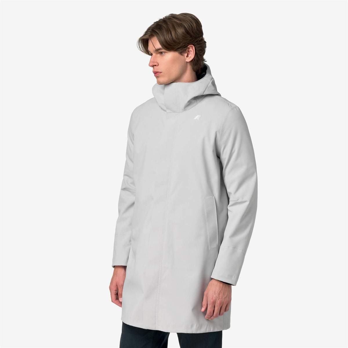 THOMAS BONDED - Vestes - Long - Homme - Grey Ash-Blue Depth