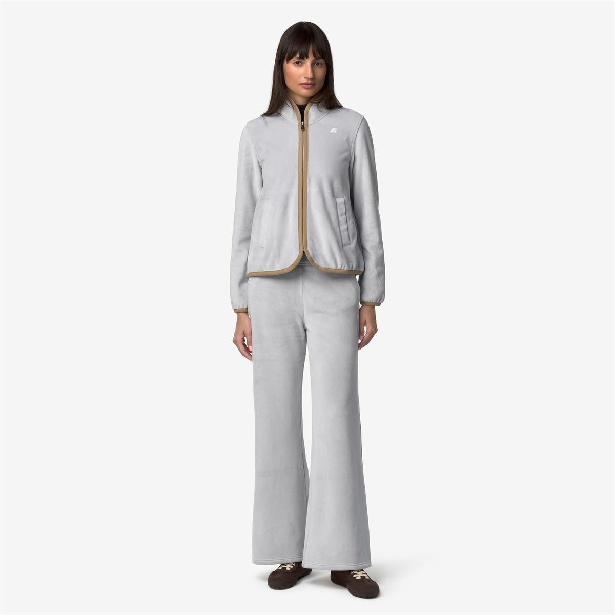 JENNY VELOUR POLAR - Pantalon - Pantalons de sport - Femme - Grey Ash-Beige Khaki