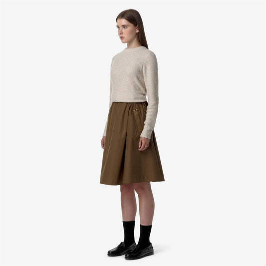 GAELA SATIN - Jupes - Longuette - Femme - Brown Corda
