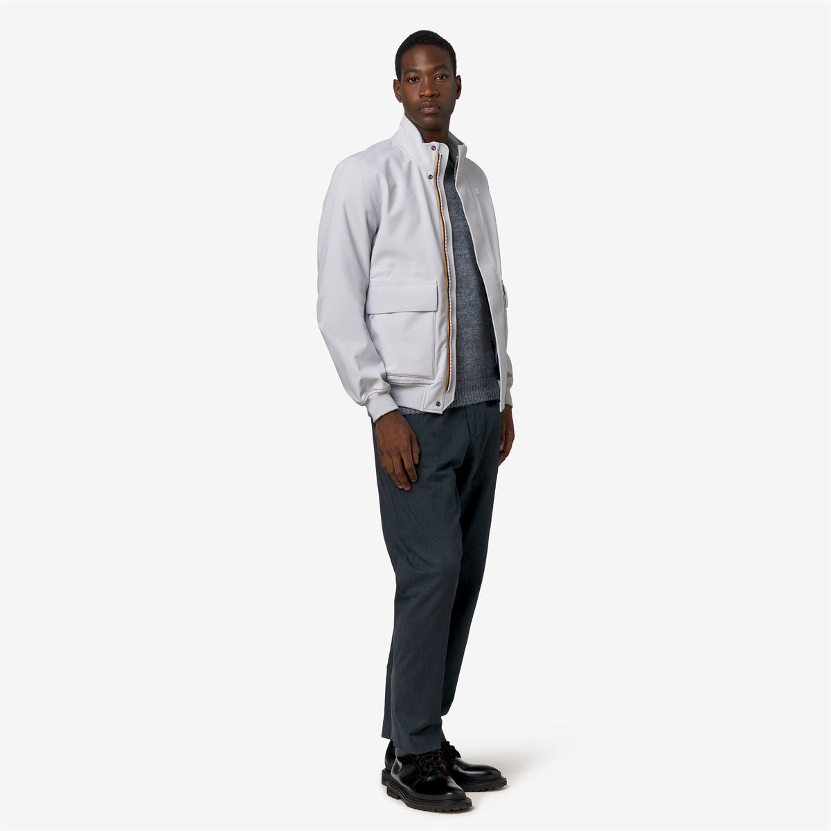HERVE BONDED - Vestes - Court - Homme - Grey Ash-Blue Depth