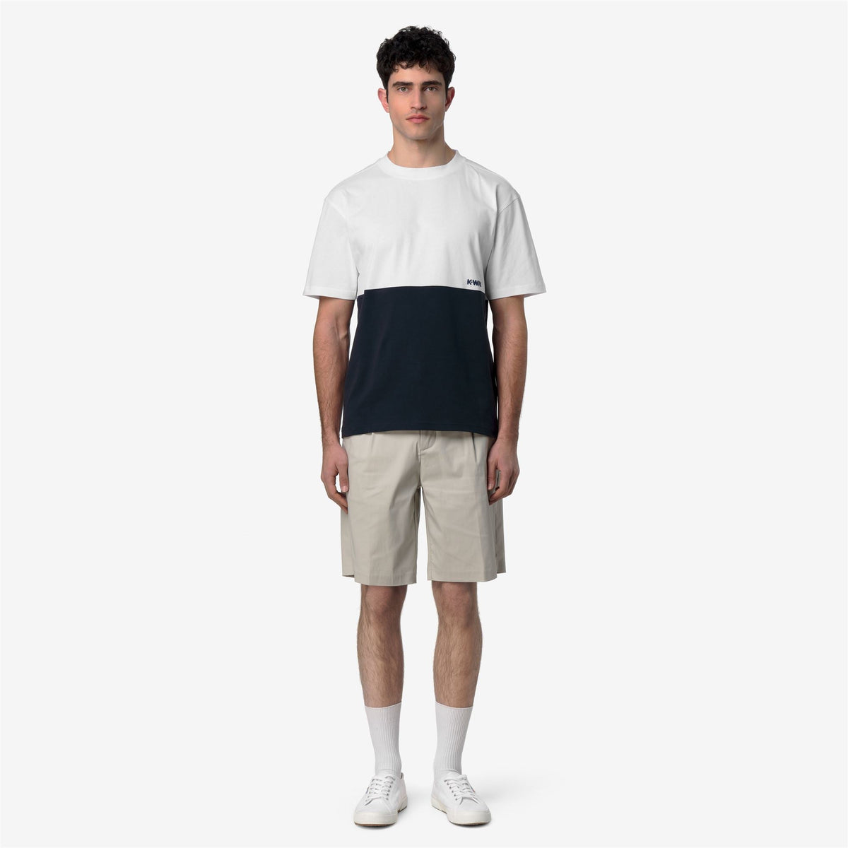 SOLO JERSEY COLORBLOCK - T-shirts et hauts - T-shirt - Homme - Blue Depth-White