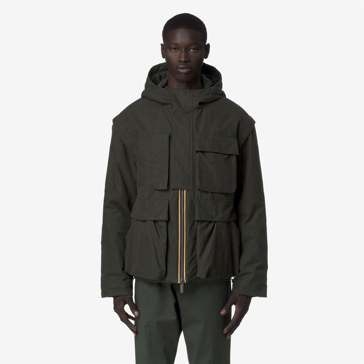 GUILLERMO COTTON FEEL - Vestes - Court - Homme - Green Blackish Combo-GREEN BLACKISH