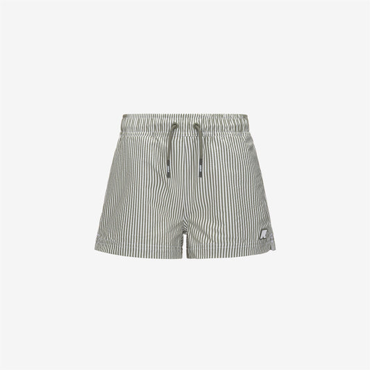 P. HAZEL STRIPES BEACH - Maillots de bain - Maillot de bain - Garçon - White-Green Lichen