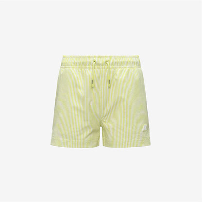 P. HAZEL STRIPES BEACH - Maillots de bain - Maillot de bain - Garçon - White-Yellow Lime