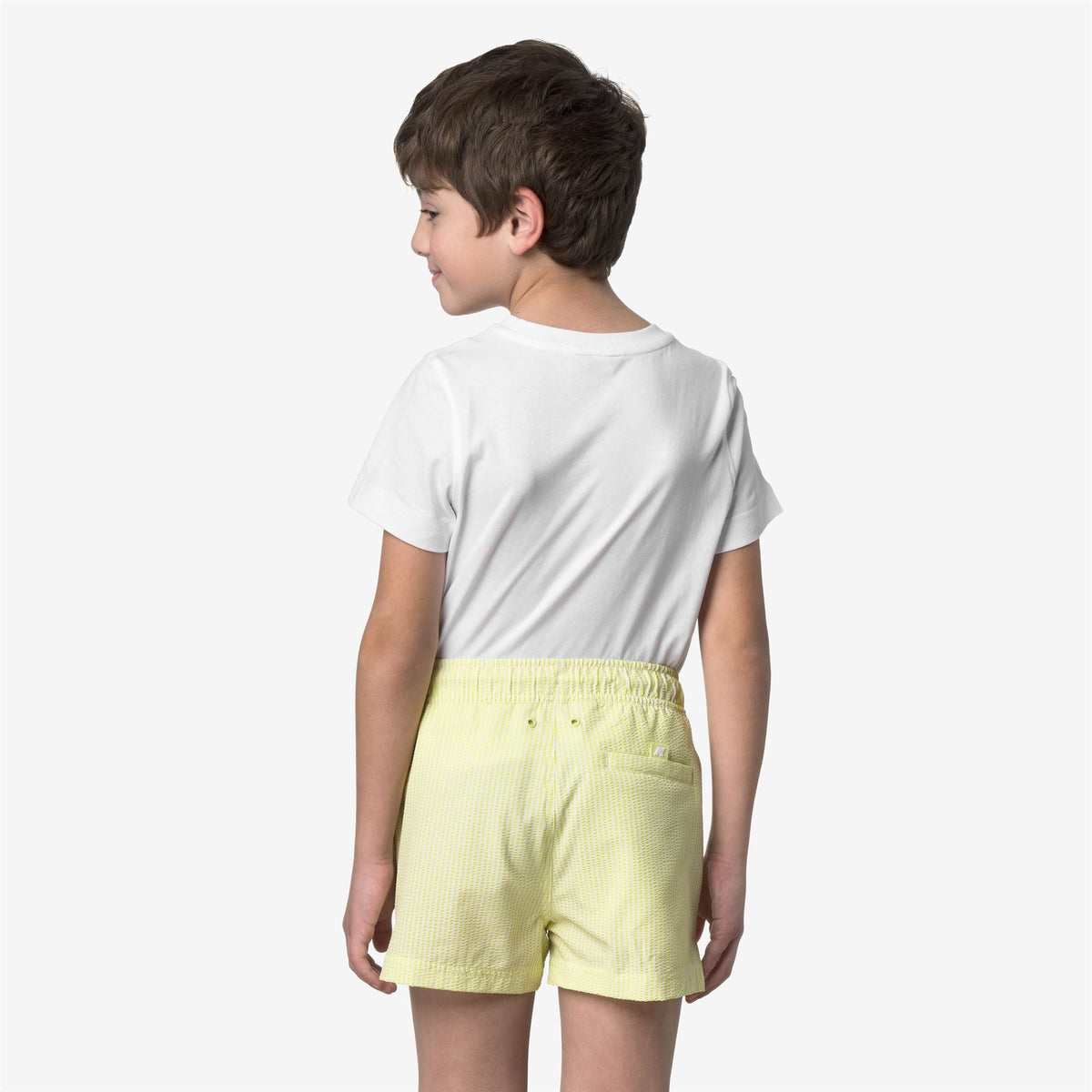 P. HAZEL STRIPES BEACH - Maillots de bain - Maillot de bain - Garçon - White-Yellow Lime
