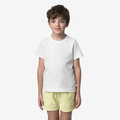 P. HAZEL STRIPES BEACH - Maillots de bain - Maillot de bain - Garçon - White-Yellow Lime