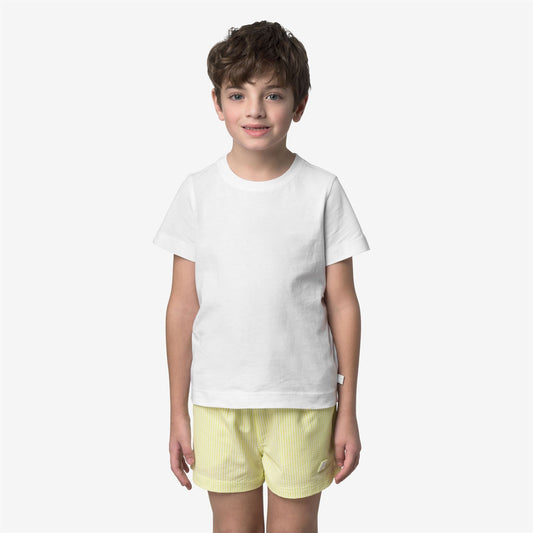 P. HAZEL STRIPES BEACH - Maillots de bain - Maillot de bain - Garçon - White-Yellow Lime