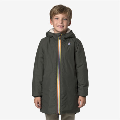 P. LE VRAI 4.0 EIFFEL ORSETTO - Vestes - Longueur 3/4 - Enfant unisexe - GREEN BLACKISH