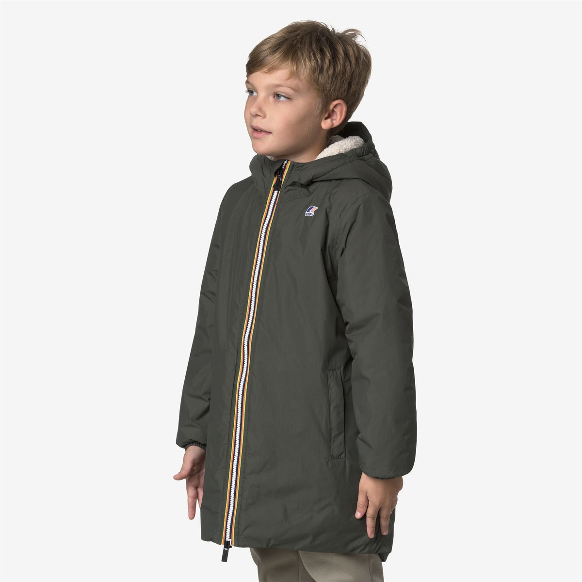 P. LE VRAI 4.0 EIFFEL ORSETTO - Vestes - Longueur 3/4 - Enfant unisexe - GREEN BLACKISH