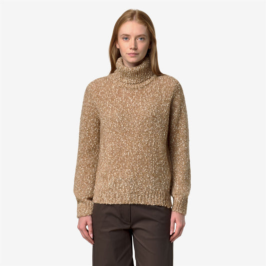 CORINE COCCOLA YARN - Maille - Pull-over - Femme - BROWN-WHITE