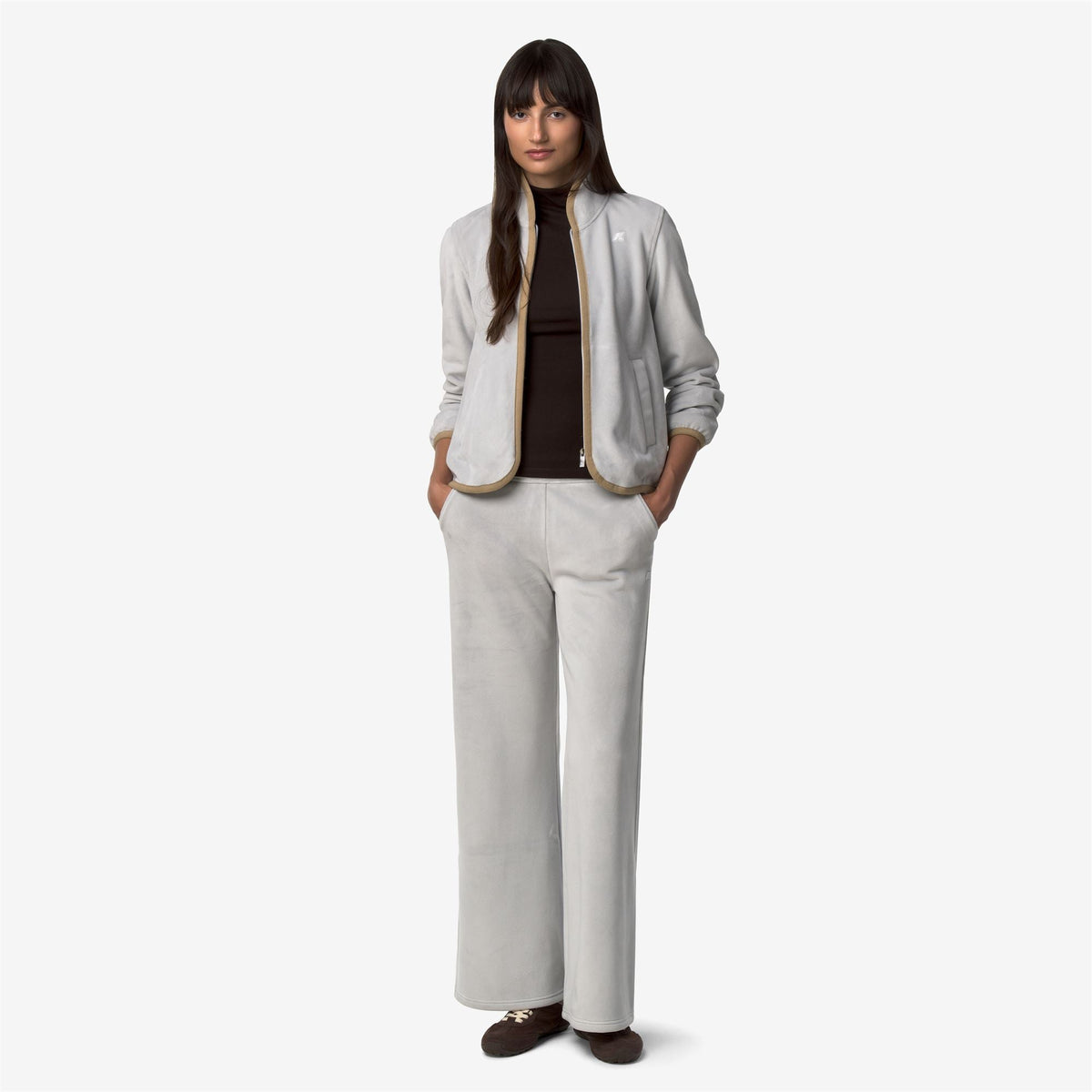 TUDA VELOUR POLAR - Polaire - Veste - Femme - Grey Ash-Beige Khaki