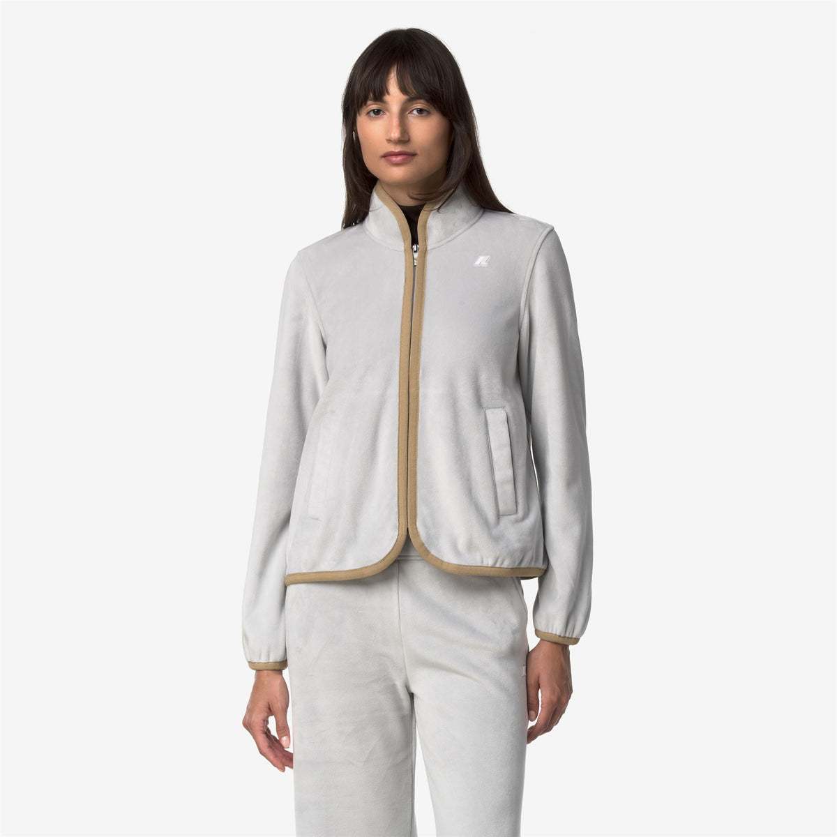 TUDA VELOUR POLAR - Polaire - Veste - Femme - Grey Ash-Beige Khaki