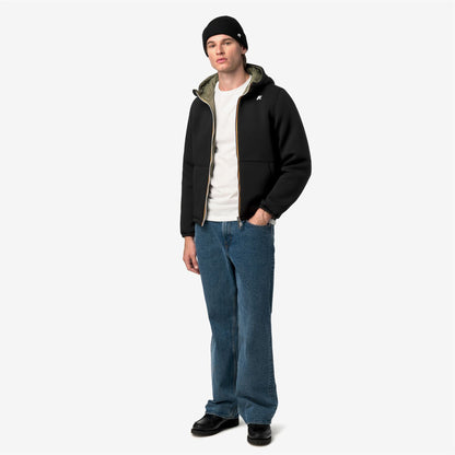 JACK SPACER NYLON DOUBLE - Vestes - Court - Homme - Black Pure-Green Army