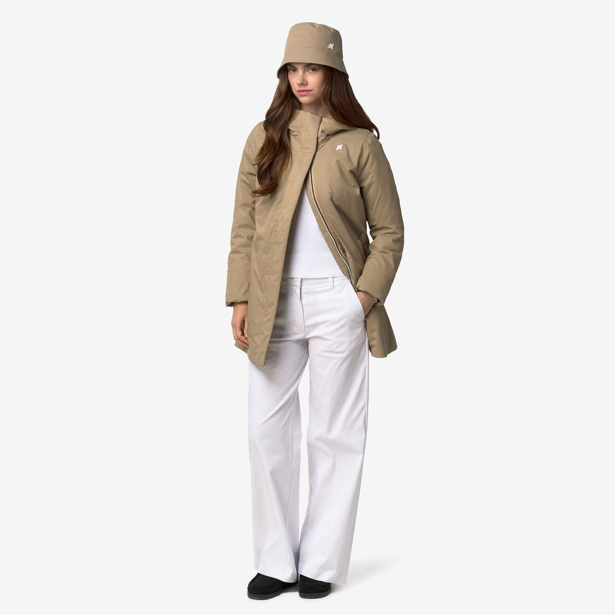 SOPHIE TWILL SOFT BEAVER - Vestes - Longueur 3/4 - Femme - Beige Khaki-Grey Warm